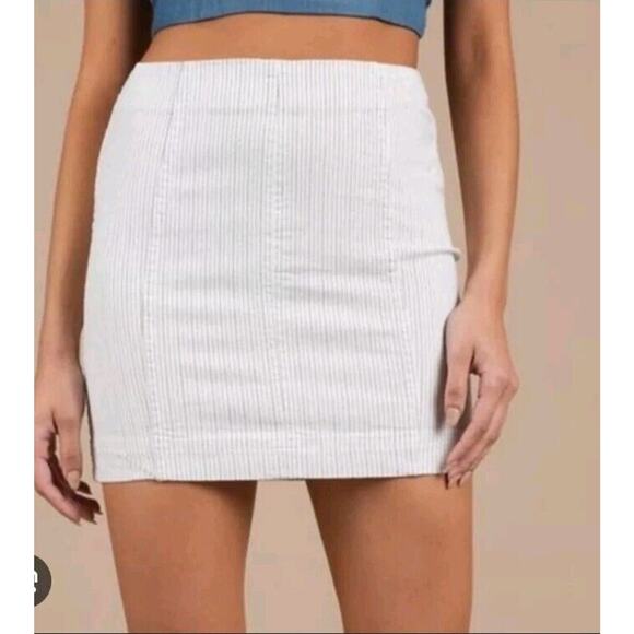 Free People Dresses & Skirts - Free People 6 Modern Femme Denim Skirt Mini Stretch Stripes Boho REVOLVE Small